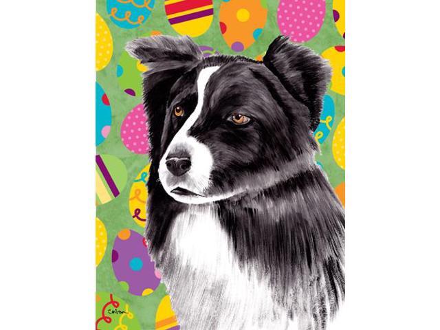 Carolines Treasures SC9447GF 11 x 15 in Border Collie Easter Eggtravaganza Garden Size Flag