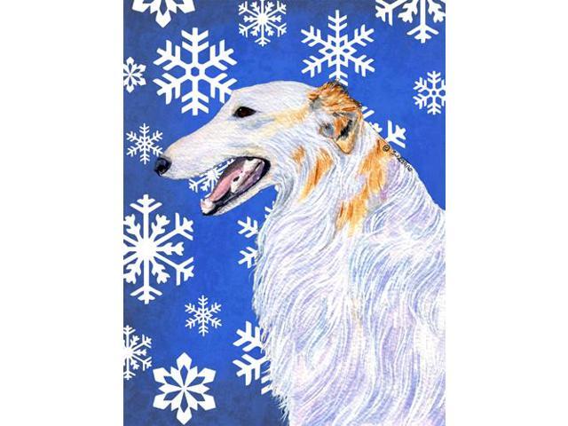 Carolines Treasures SS4613GF 11 x 15 In Borzoi Winter Snowflakes Holiday Flag Garden Size