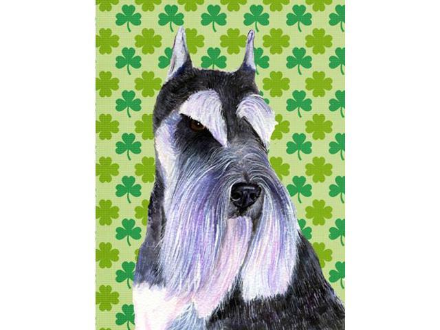 Carolines Treasures SS4408GF Schnauzer St Patricks Day Shamrock Portrait Flag - Garden Size