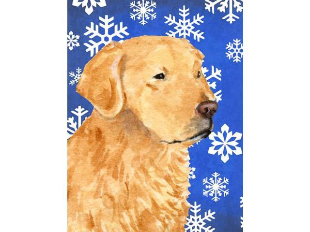 Carolines Treasures SS4614GF 11 x 15 In Golden Retriever Winter Snowflakes Holiday Flag Garden Size