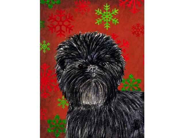 Carolines Treasures SS4718GF Affenpinscher Red Green Snowflakes Christmas Flag Garden Size