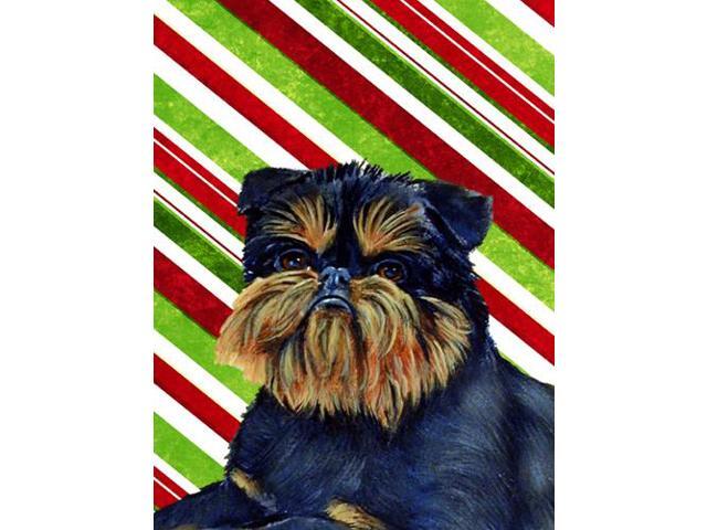 Carolines Treasures LH9253GF 11 x 15 in Brussels Griffon Candy Cane Holiday Christmas Garden Size Flag