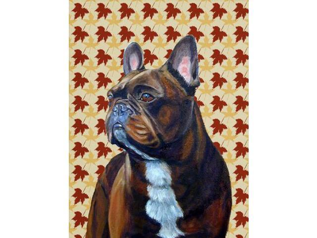Carolines Treasures LH9115GF 11 x 15 In French Bulldog Fall Leaves Portrait Flag Garden Size