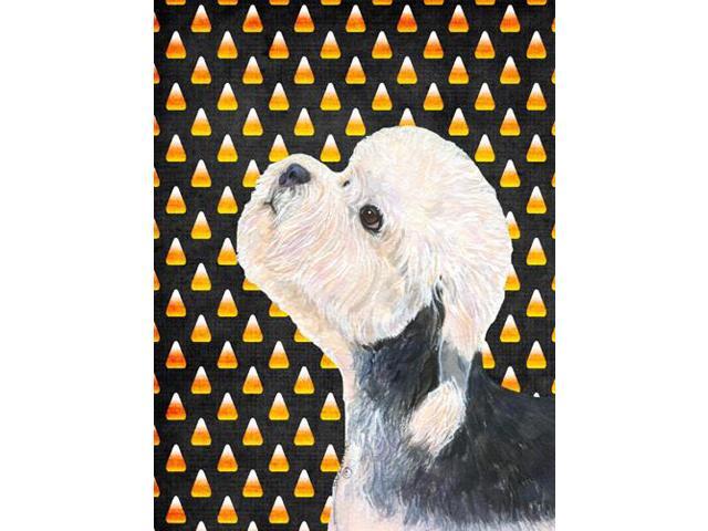 Carolines Treasures SS4296GF Dandie Dinmont Terrier Candy Corn Halloween Portrait Flag - Garden Size 11 x 15 in