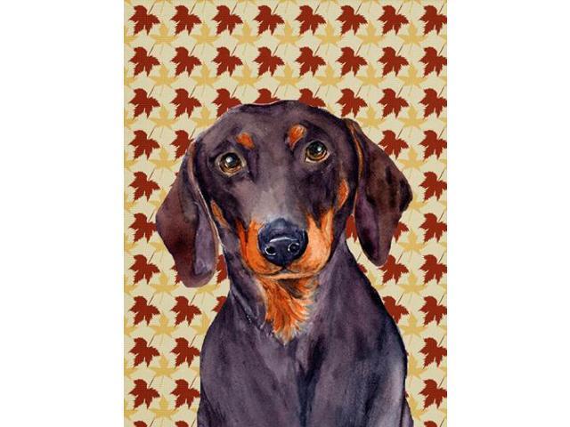 Carolines Treasures LH9088GF 11 x 15 In Dachshund Fall Leaves Portrait Flag Garden Size
