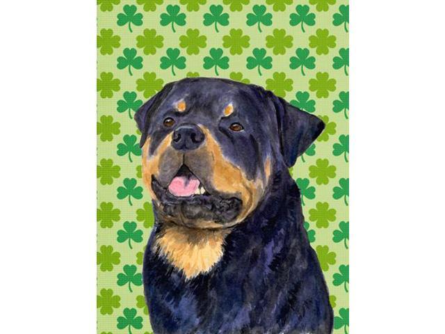 Carolines Treasures SS4455GF 11 x 15 in Rottweiler St Patricks Day Shamrock Portrait Flag Garden Size