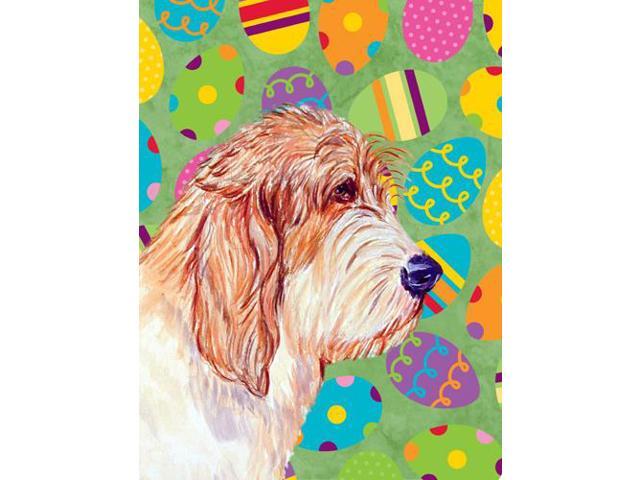 Carolines Treasures LH9442GF 11 x 15 in Petit Basset Griffon Vendeen Easter Eggtravaganza Garden Size Flag