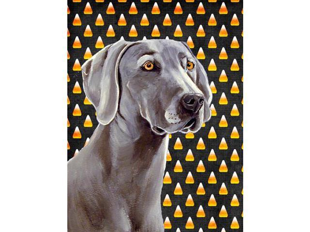 Carolines Treasures LH9082GF 11 x 15 in Weimaraner Candy Corn Halloween Portrait Garden Size Flag