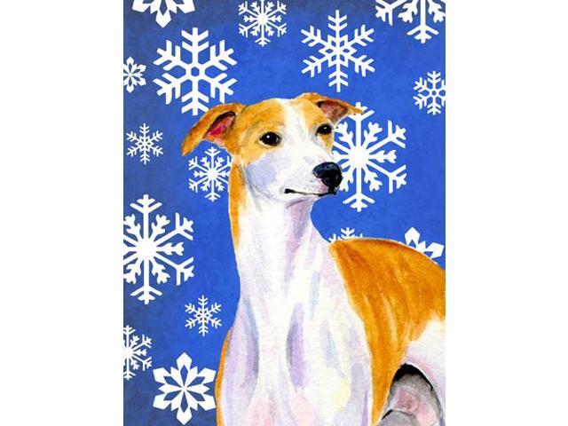 Carolines Treasures LH9283GF 11 x 15 in Whippet Winter Snowflakes Holiday Garden Size Flag