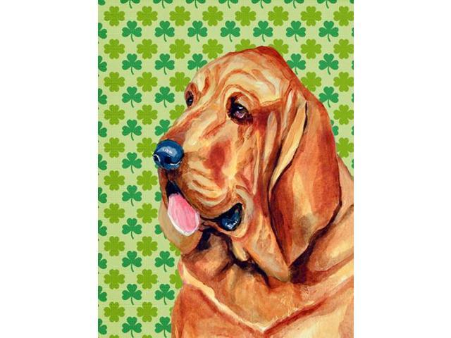 Carolines Treasures LH9196GF Bloodhound St Patricks Day Shamrock Portrait Flag Garden Size