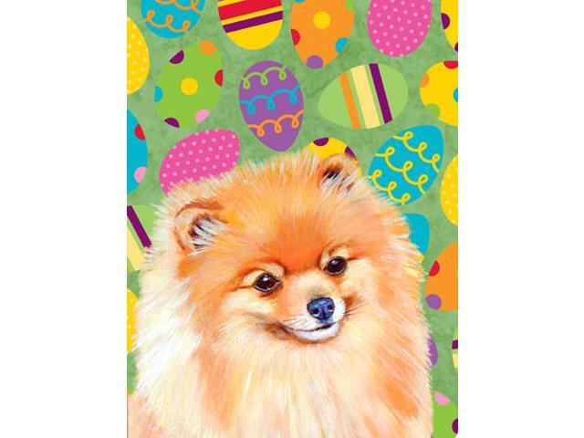 Carolines Treasures LH9440GF 11 x 15 in Pomeranian Easter Eggtravaganza Garden Size Flag