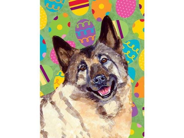Carolines Treasures LH9443GF 11 x 15 in Norwegian Elkhound Easter Eggtravaganza Garden Size Flag