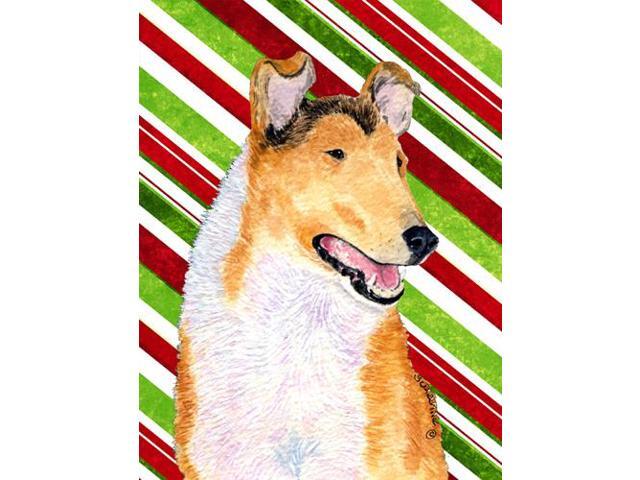 Carolines Treasures SS4539GF 11 x 15 In Collie Smooth Candy Cane Holiday Christmas Flag Garden Size