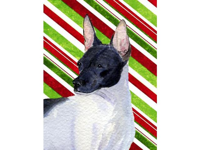 Carolines Treasures SS4549GF 11 x 15 In Rat Terrier Candy Cane Holiday Christmas Flag Garden Size