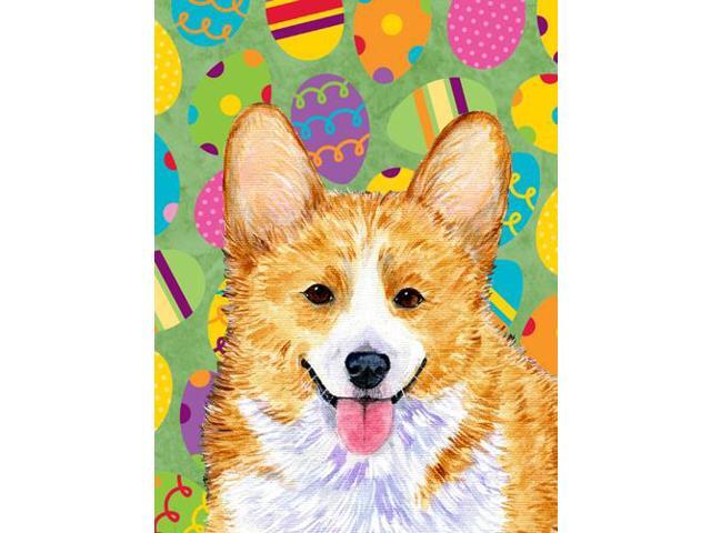 Carolines Treasures SS4831GF 11 x 15 in Corgi Easter Eggtravaganza Garden Size Flag