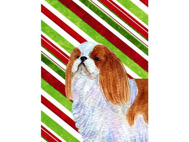 Carolines Treasures SS4576GF 11 x 15 In English Toy Spaniel Candy Cane Holiday Christmas Flag Garden Size