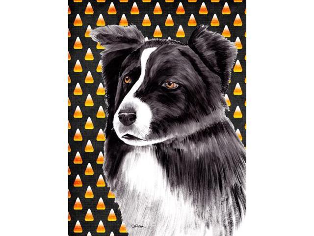 Carolines Treasures SC9177GF Border Collie Candy Corn Halloween Portrait Flag Garden Size