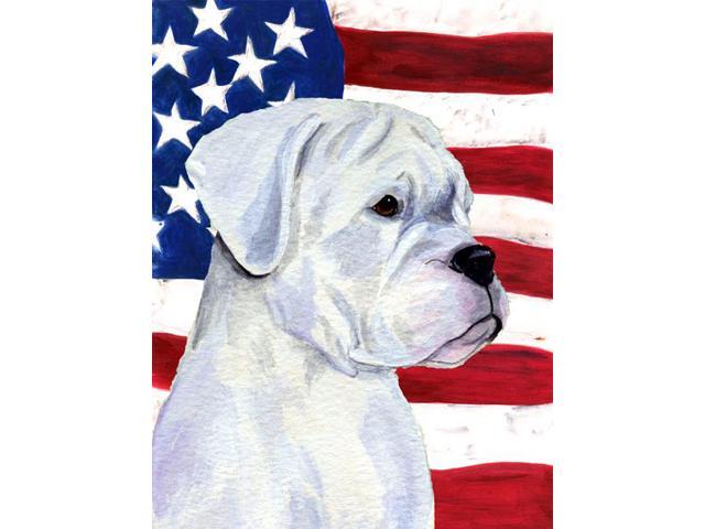 Carolines Treasures SS4036GF 11 x 15 in USA American Flag with Boxer Garden Size Flag
