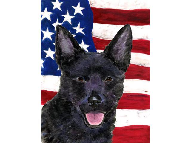 Carolines Treasures SS4025GF 11 x 15 in USA American Flag with Australian Kelpie Garden Size Flag