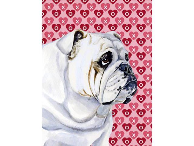 Carolines Treasures LH9139GF 11 x 15 in Bulldog English Hearts Love Valentines Day Flag Garden Size