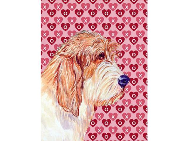 Carolines Treasures LH9172GF 11 x 15 in Petit Basset Griffon Vendeen Hearts Love Valentines Day Flag Garden Size