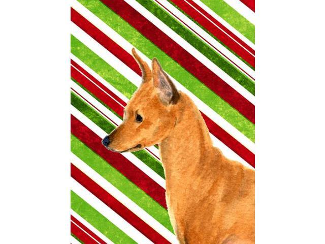 Carolines Treasures SS4535GF 11 x 15 In Min Pin Candy Cane Holiday Christmas Flag Garden Size