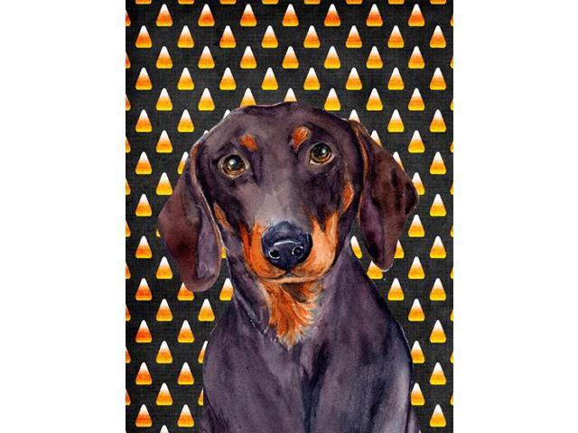 Carolines Treasures LH9054GF 11 x 15 in Dachshund Candy Corn Halloween Portrait Garden Size Flag
