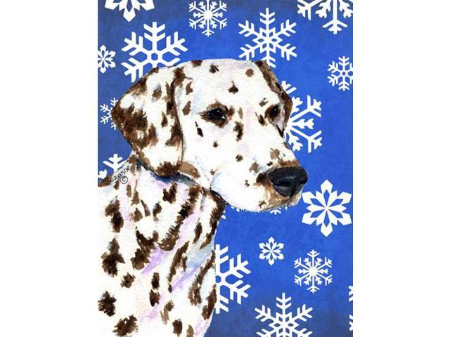 Carolines Treasures SS4607GF 11 x 15 In Dalmatian Winter Snowflakes Holiday Flag Garden Size