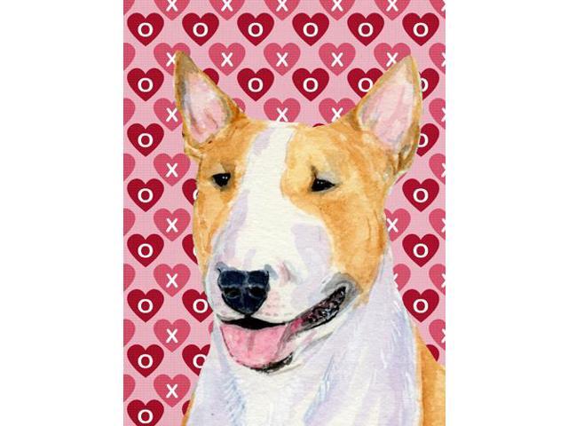 Carolines Treasures SS4496GF 11 x 15 In Bull Terrier Hearts Love And Valentines Day Portrait Flag Garden Size