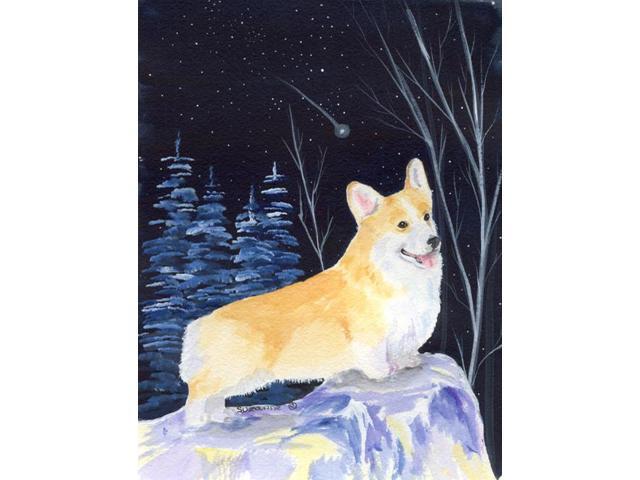 Carolines Treasures SS8353GF Starry Night Corgi Flag - Garden Size