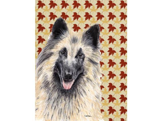 Carolines Treasures SC9233GF 15 x 15 In Belgian Tervuren Fall Leaves Portrait Flag Garden Size