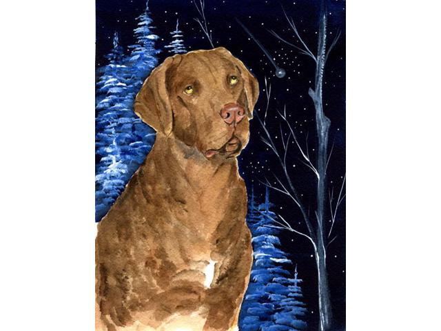 Carolines Treasures SS8384GF Starry Night Chesapeake Bay Retriever Flag - Garden Size 11 x 15 in