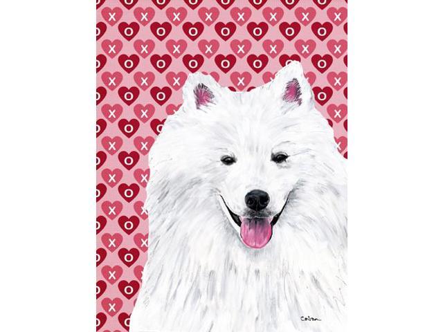 Carolines Treasures SC9260GF 15 x 15 In American Eskimo Hearts Love And Valentines Day Portrait Flag Garden Size