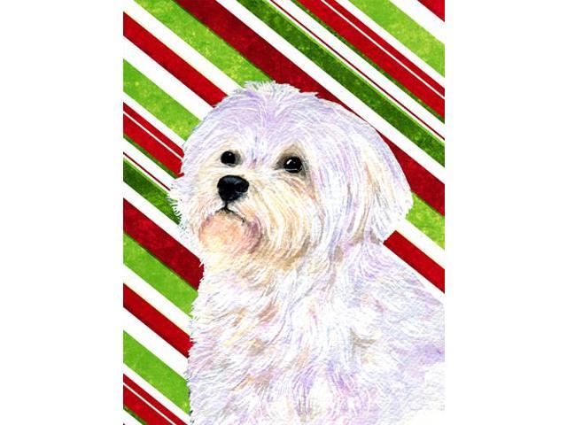 Carolines Treasures SS4550GF 11 x 15 In Maltese Candy Cane Holiday Christmas Flag Garden Size