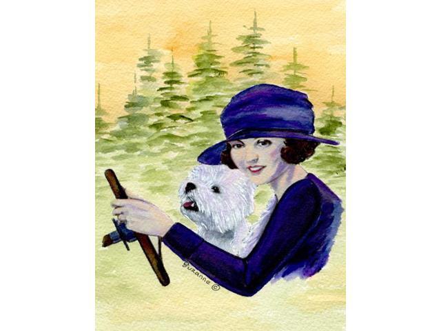 Carolines Treasures SS8532GF Woman driving with her Westie Flag - Garden Size 11 x 15 in