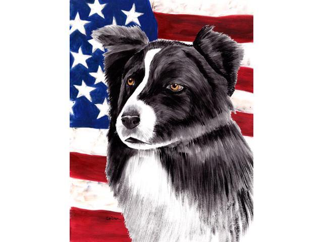 Carolines Treasures SC9009GF 11 x 15 in Usa American Flag With Border Collie Flag Garden Size