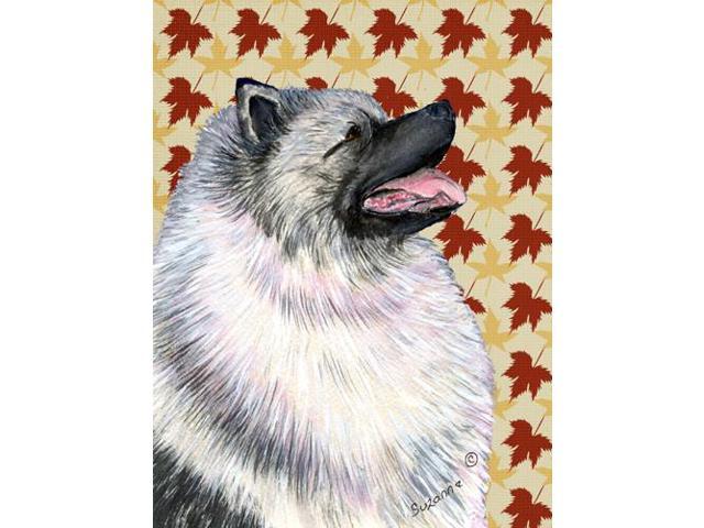 Carolines Treasures SS4368GF 15 x 15 in Keeshond Fall Leaves Portrait Flag Garden Size
