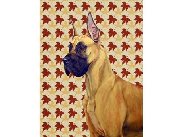 Carolines Treasures LH9085GF 11 x 15 In Great Dane Fall Leaves Portrait Flag Garden Size