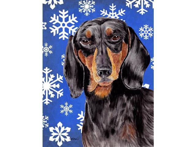 Carolines Treasures SC9363GF 11 x 15 in Dachshund Winter Snowflakes Holiday Garden Size Flag