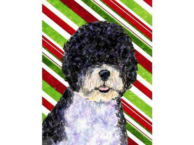 Carolines Treasures SS4559GF 11 x 15 In Portuguese Water Dog Candy Cane Holiday Christmas Flag Garden Size