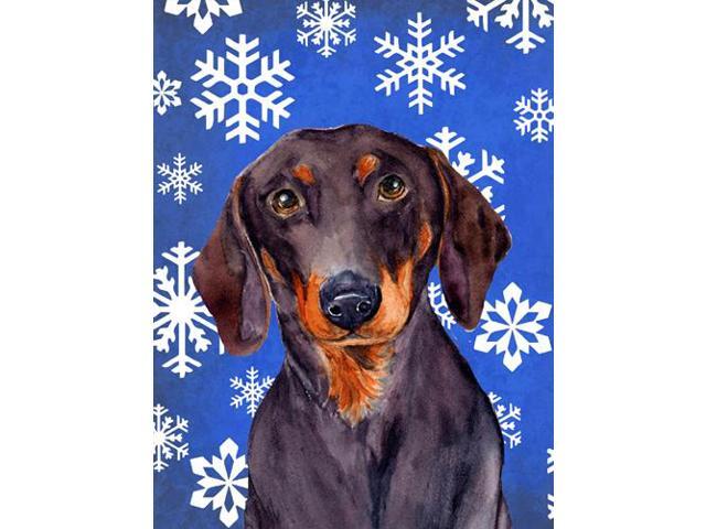 Carolines Treasures LH9268GF 11 x 15 in Dachshund Winter Snowflakes Holiday Garden Size Flag