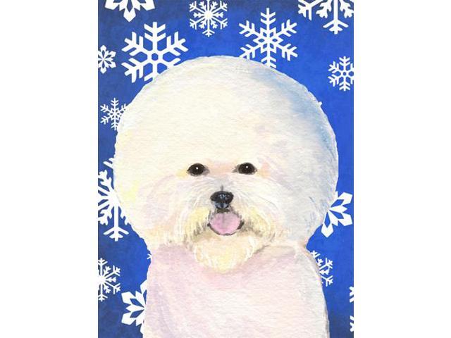 Carolines Treasures SS4664GF 11 x 15 in Bichon Frise Winter Snowflakes Holiday Flag Garden Size