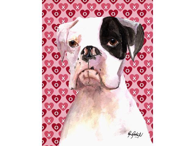 Carolines Treasures RDR3006GF Cooper Love and Hearts Boxer Flag Garden Size