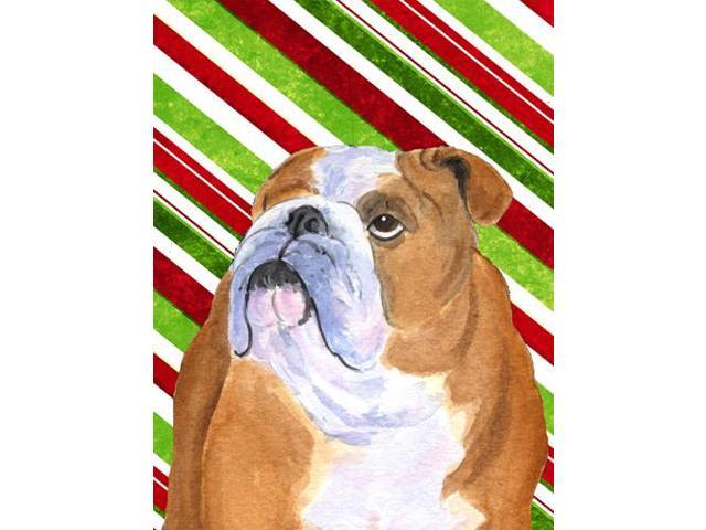 Carolines Treasures SS4560GF 11 x 15 In Bulldog English Candy Cane Holiday Christmas Flag Garden Size