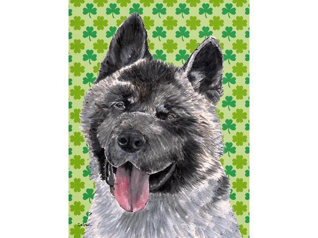 Akita St Patrick's Day Shamrock Flag Garden Size SC9483GF
