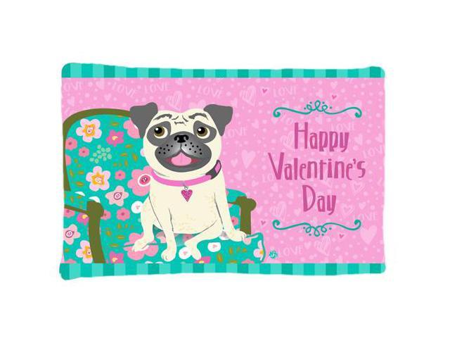 Happy Valentine's Day Pug Fabric Standard Pillowcase VHA3002PILLOWCASE
