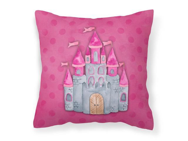 Princess Castle Watercolor Fabric Decorative Pillow BB7405PW1414