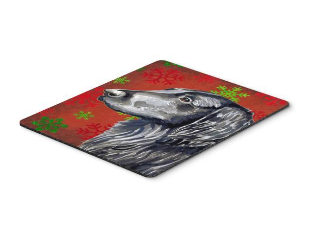 Flat Coated Retriever Snowflakes Christmas Mouse Pad Hot Pad or Trivet