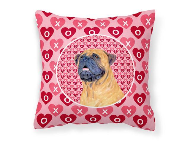 Mastiff Hearts Love and Valentine's Day Portrait Fabric Decorative Pillow SS4520PW1414
