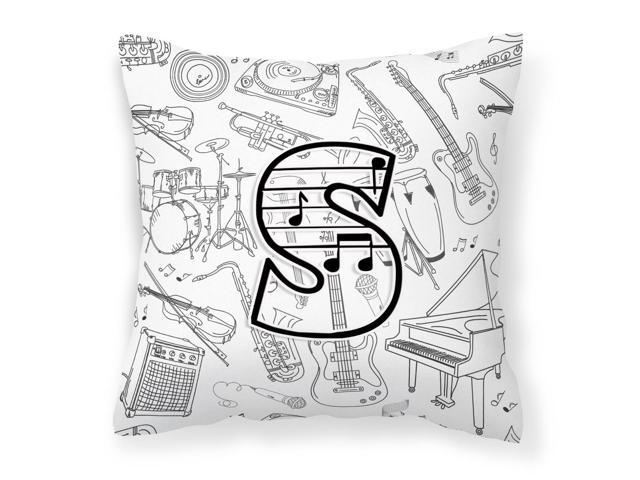 Letter S Musical Note Letters Canvas Fabric Decorative Pillow CJ2007-SPW1414